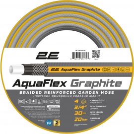 2E Шланг садовий AquaFlex Graphite 3/4" 30м 4 шари 20бар -10+50°C