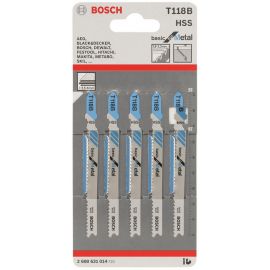 Bosch Полотно пиляльне для електролобзика по металу T 118 B, 1.9-2.3х92мм, 5шт