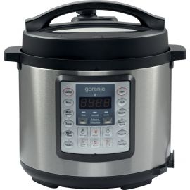 Gorenje Мультиварка-скороварка, 1000Вт, чаша-6л, електронне керув., 15 програм, метал/пластик, чорний
