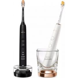 Philips Щітка зубна електр., Sonicare DiamondClean 9000 Series, набір , 62т. колив/хв, насадок-1, 2 шт в наборі, 1зарядн.стакан+зарядка, чорний, білий