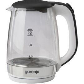 Gorenje Електрочайник 1.7л, 2,200 Вт, strix контроль, скло, білий