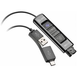 Poly Перехідник DA85-M USB > QD з вбудованим пультом керування для гарнітур EncorePro, USB-A, USB-C, Microsoft Teams, чорний