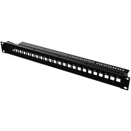MIRSAN Рама 19", 1U, для складальної патч-панелі 24 порти, сумісна з Keystone RJ45, чорна