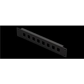 MIRSAN Рама 10", 1U, для складальної патч-панелі 8 портів, порожня, сумісна з Keystone RJ45, чорна
