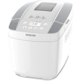 Sencor Хлібопічка 800Вт, програм-10, макс.вага -1.2кг, форма прямокутник, пластик, білий