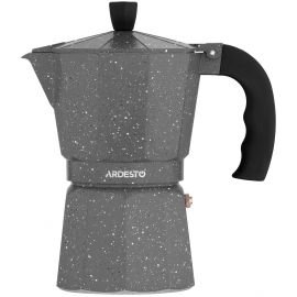 ARDESTO Гейзерна кавоварка Gemini Molise, 0.4л, 9 чашок, алюміній, сірий