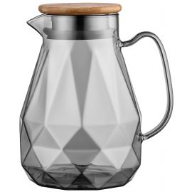 ARDESTO Глечик з кришкою Graphite, 1500мл, боросилікатне скло, бамбук, нержавіюча сталь, сірий