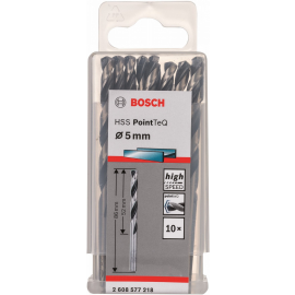 Bosch Свердло по металу HSS-PointTeQ, 5х52х86мм, 10шт