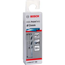 Bosch Свердло по металу HSS-PointTeQ, 3х33х61мм, 10шт