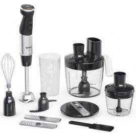 Tefal Блендер заглибний Quickchef+, 1000Вт, 4в1, чаша-800мл, чопер-500мл, кухонний комбайн 5в1, турборежим, сіро-чорний