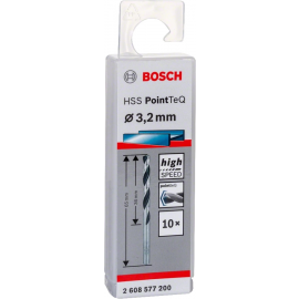 Bosch Свердло по металу HSS-PointTeQ, 3.2х36х65мм, 10шт
