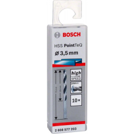 Bosch Свердло по металу HSS-PointTeQ, 3.5х39х70мм, 10шт