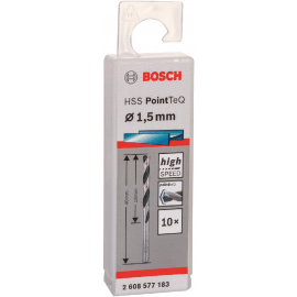 Bosch Свердло по металу HSS-PointTeQ, 1.5х18х40мм, 10шт