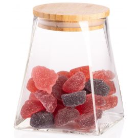 ARDESTO Банка для зберігання Midori, 510мл, скло, бамбук, конусна, прозорий