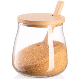 ARDESTO Банка для зберігання Midori Sugar, 500мл, скло, бамбук, прозорий