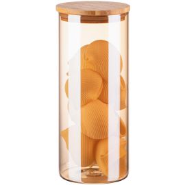 ARDESTO Банка для зберігання Golden Moon, 1000мл, скло, бамбук, кругла, золотистий