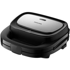 Philips Мультимейкер Series 5000 750Вт, антипригарне покриття, 3 пластини, корпус-пластик, чорно-сріблястий