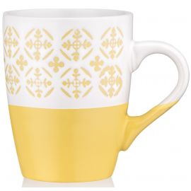 ARDESTO Чашка Ornament, 320мл, кераміка, жовто-білий