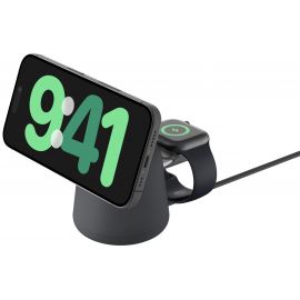 Belkin Зарядний пристрій бездротовий 2в1 MagSafe iPhone/Watch/AirPods, Charcoal Mass