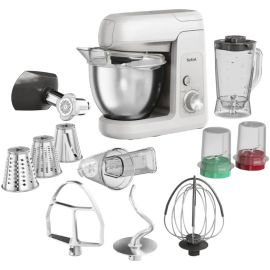 Tefal Кухонна машина Bake Partner 1100Вт, чаша-метал, корпус-пластик, насадок-8, білий