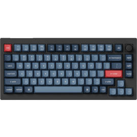 Keychron Клавіатура механічна V1 Max 84Key, Gateron Jupiter Red, WL/BT/USB-A, QMK, Hot-swap, Knob, EN/UKR, RGB, чорний