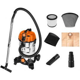 Neo Tools Пилосос професійний, 1600Вт, 18 кПа, контейнер 35л, HEPA, колеса, 7.5кг