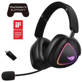 ASUS Гарнітура ігрова ROG Delta II, 3.5мм/BT/WL, RGB, 2м, чорний