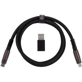 Keychron Кабель USB-A/USB-C > USB-C заряджання/синхронізації, 1м, Type-C, Double-Sleeved Geek, чорний