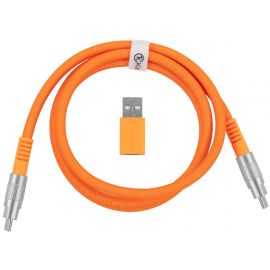 Keychron Кабель USB-A/USB-C > USB-C заряджання/синхронізації Keychron, 1м, Type-C, Double-Sleeved Geek, оранжевий