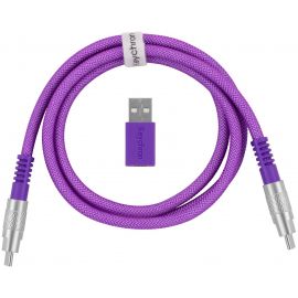 Keychron Кабель USB-A/USB-C > USB-C заряджання/синхронізації, 1м, Type-C, Double-Sleeved Geek, фіолетовий