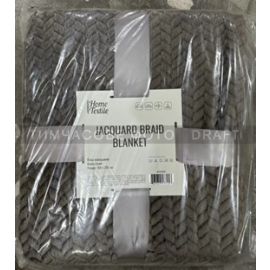 ARDESTO Плед Jacquard Braid 160х200см, 100% поліестер, сірий