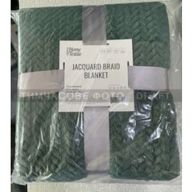 ARDESTO Плед Jacquard Braid 160х200см, 100% поліестер, смарагдовий