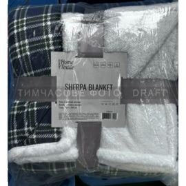 ARDESTO Плед Sherpa 160х200см, 100% поліестер, клітинка, зелений