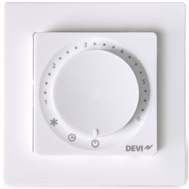 DEVI Терморегулятор DEVIreg Basic +4...45° механічний програмований Bluetooth вбудований 16A 230В білий
