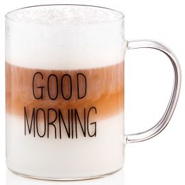 ARDESTO Набір чашок з ручками Good Morning , 420 мл, 2 од., боросилікатне скло