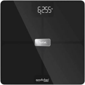 Tefal Ваги підлогові Body Fat Goodvibes Health, 180кг, 1 х Li-ion, скло, чорний