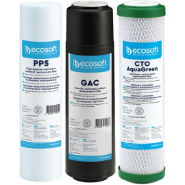 Ecosoft Комплект картриджів 1-2-3 для осмосу Absolute (поліпропілен+GAC+AquaGreen)