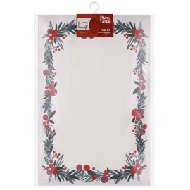 ARDESTO Серветка сервірувальна Happy Holidays 30х45см, 90% поліестер, 10% бавовна, білий віночок