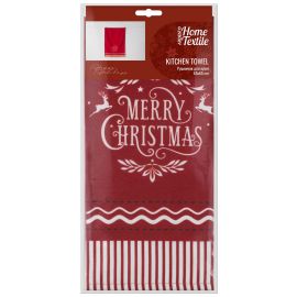 ARDESTO Рушничок для кухні Happy Holidays 45х65см, 90% поліестер, 10% бавовна, червоний