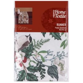 ARDESTO Ранер Happy Holidays 40х140см, 90% поліестер, 10% бавовна, зелений гостролист