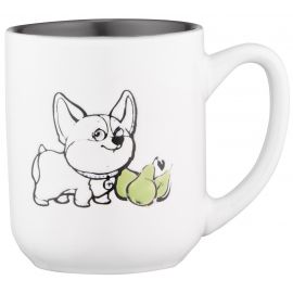 ARDESTO Чашка Corgi, 380мл, кераміка, біло-сірий