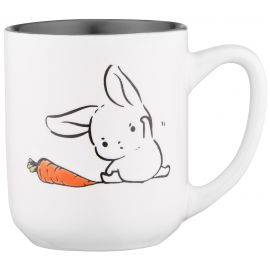 ARDESTO Чашка Bunny, 380мл, кераміка, біло-сірий