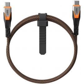 UAG Кабель USB-C > USB-C 3.2 заряджання/синхронізації 0.75м, 240Вт, Type-C, Rugged Double Braided Nylon, Black/Orange