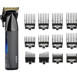 BaByliss Машинка для стриження Super-X Metal Series, акум., насадок-12, сталь з графітовим покриттям, чорно-сріблястий