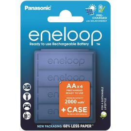 Panasonic Акумулятор Eneloop NI-MH AA 2000 мАг, 4 шт, з кейсом для зберігання