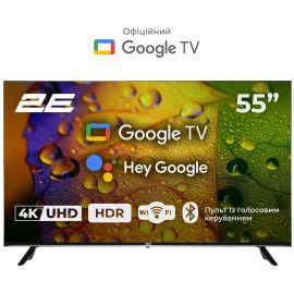 2E Телевізор 55" LED 4K 60Hz Smart Google TV Black