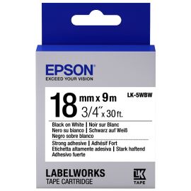 Epson Картридж с лентой LK5WBW принтеров LW-400/400VP/700 Strng adh Blk/Wht 18mm/9m