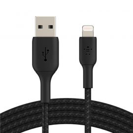 Belkin USB-A - Lightning, BRAIDED[CAA002BT1MBK]