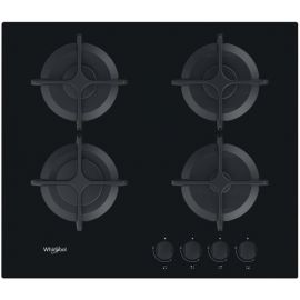Whirlpool Варильна поверхня газова на склі, 60см, чавун, чорний
