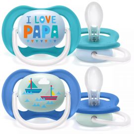 AVENT ПУСТУШКА ULTRA AIR 6-18МІС, ОРТОДОНТИЧНА, 2ШТ, I LOVE ДЛЯ ХЛОПЧИКІВ